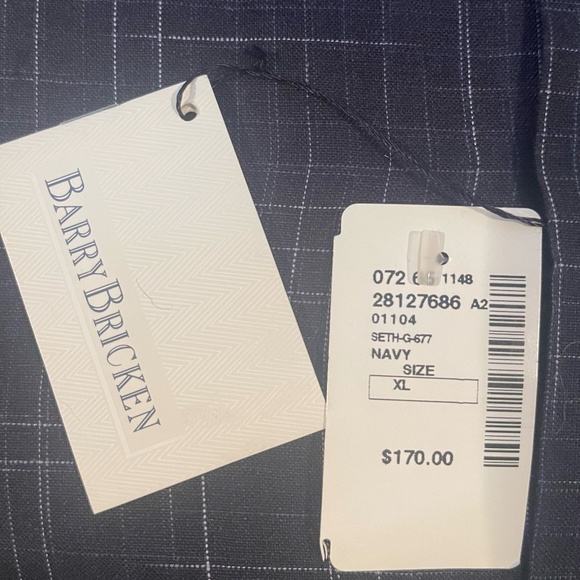 Barry Bracken linen modern plaid shirt, NEW WITH TAGS - Picture 2 of 4